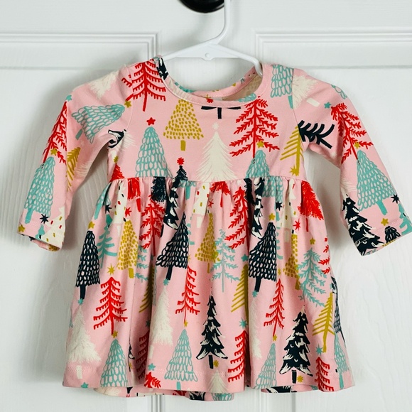 Hanna Andersson Other - Hanna Andersson Trees Baby Play Dress Size 3-6 mo 60cm Pink Girls Fall Winter